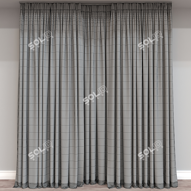 Multi-Format 3D Curtain Model 3D model image 4