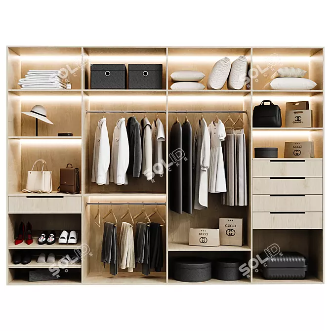 Stylish Model Wardrobe 223 in 3Ds Max 3D model image 1