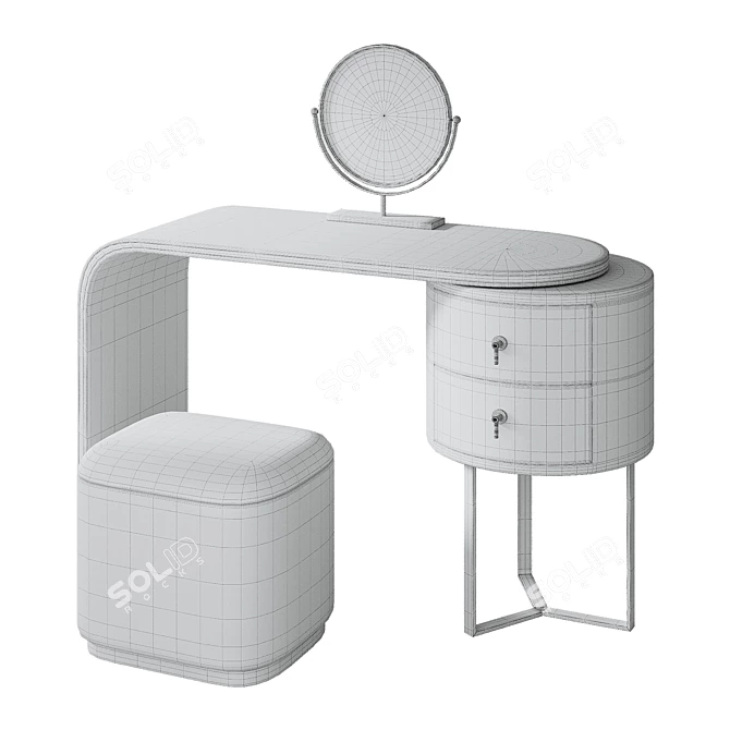 Elegant Vanity Makeup Table 3D model image 4