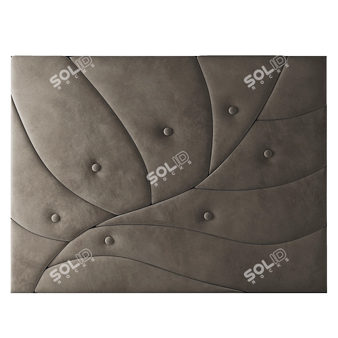 Soft Velvet Decorative Wall Panel 3D model image 1