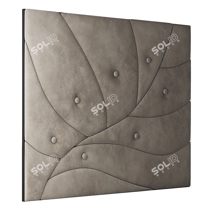 Soft Velvet Decorative Wall Panel 3D model image 2