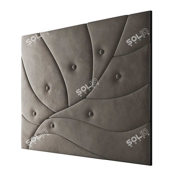 Soft Velvet Decorative Wall Panel 3D model image 3