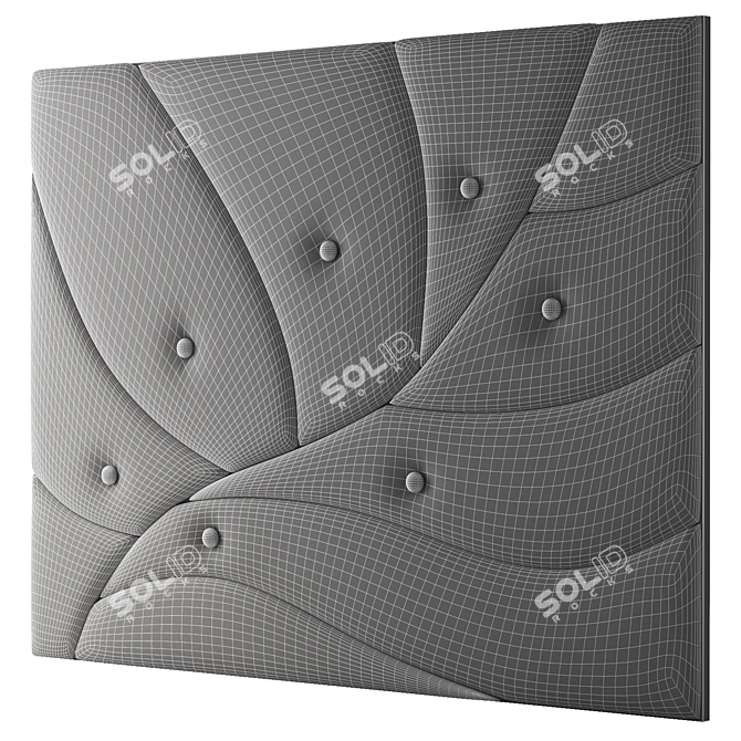 Soft Velvet Decorative Wall Panel 3D model image 4