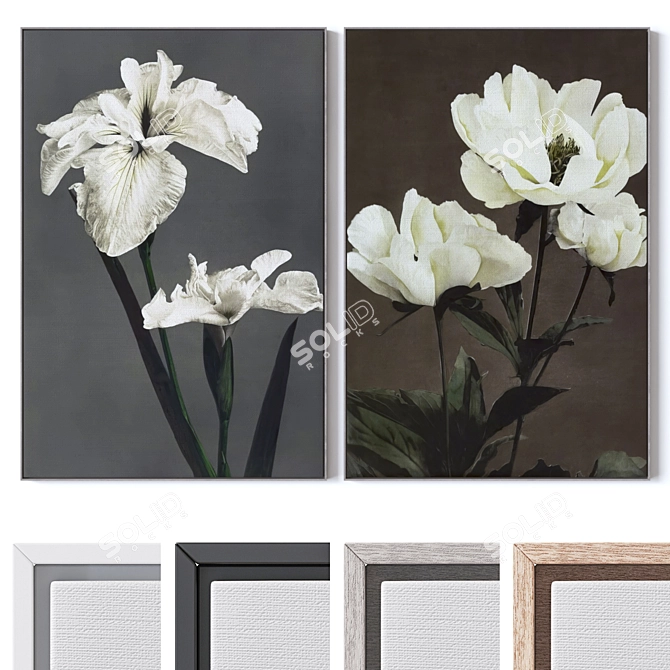 Wall Art Frames with Textures 3D model image 1