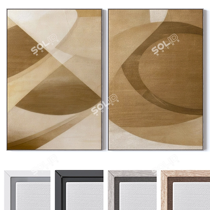 Modern Wall Paintings Set489 3D model image 1