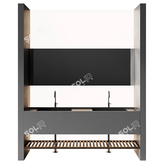 Sleek Illuminated Bathroom Furniture 3D model image 2
