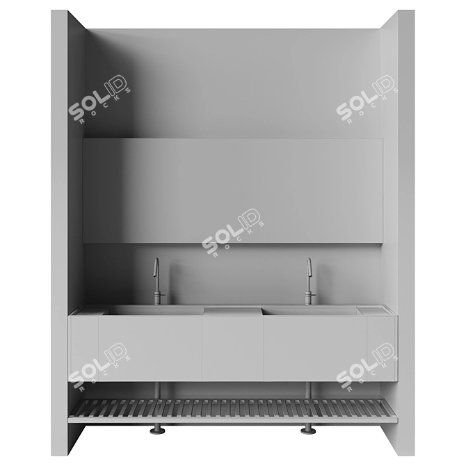 Sleek Illuminated Bathroom Furniture 3D model image 1