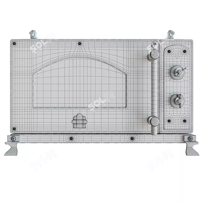 Retro-Style BRT Microwave Oven 3D model image 6