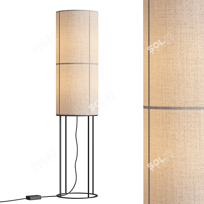 Modern Raw High Floor Lamp 3D model image 1