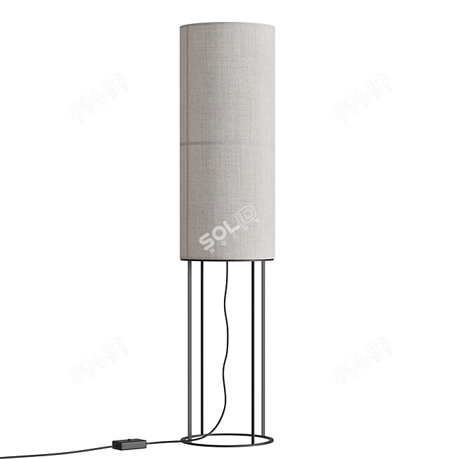 Modern Raw High Floor Lamp 3D model image 4