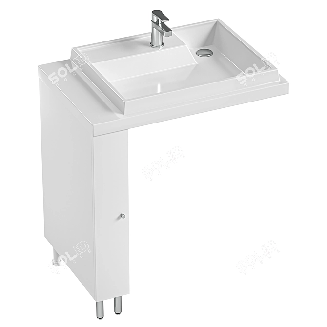 Modern Sink with Vanity Unit Set 3D model image 1