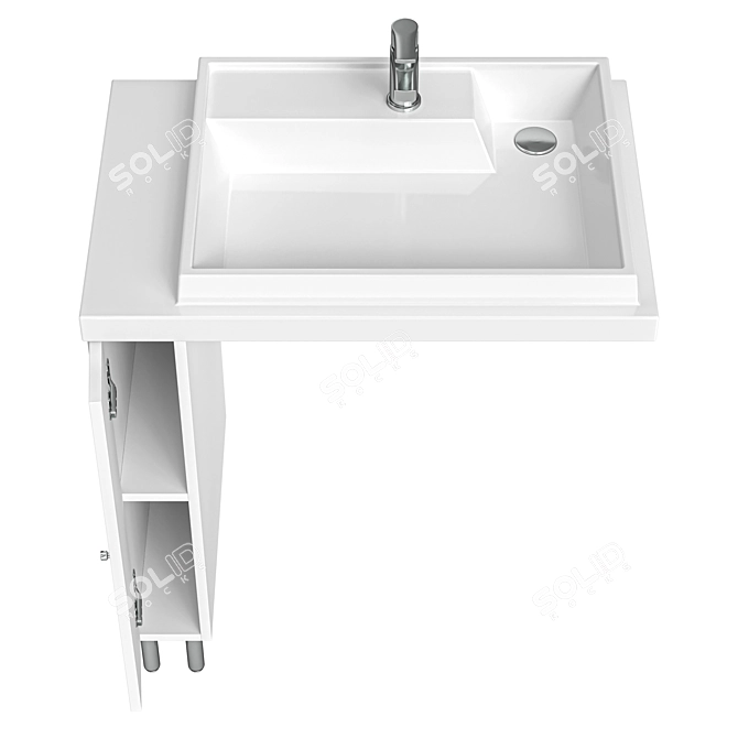 Modern Sink with Vanity Unit Set 3D model image 2