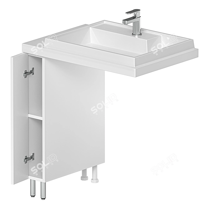 Modern Sink with Vanity Unit Set 3D model image 3