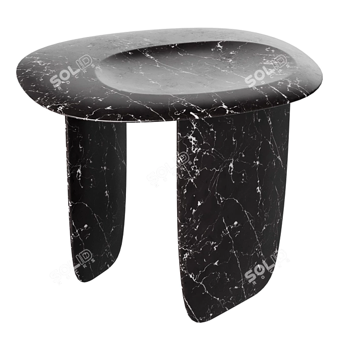 Balanced Stone Coffee Tables 3D model image 2