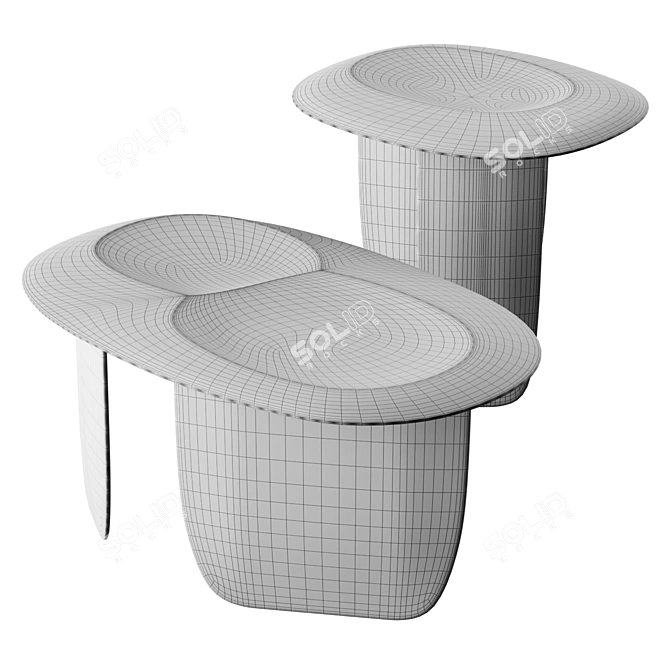 Balanced Stone Coffee Tables 3D model image 7