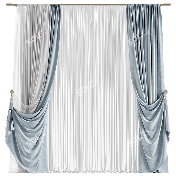 Minimalist Curtain Design 3D model image 1