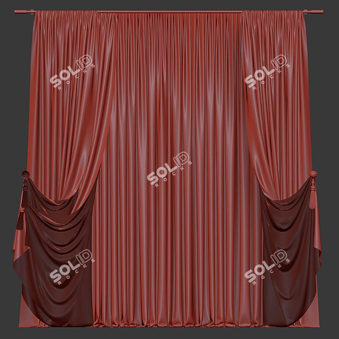 Minimalist Curtain Design 3D model image 3