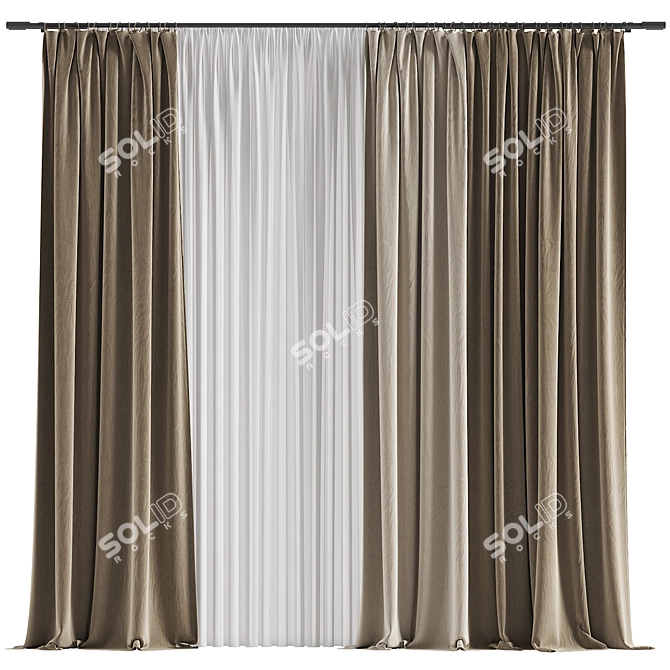 Refined Curtain Design #072 3D model image 1