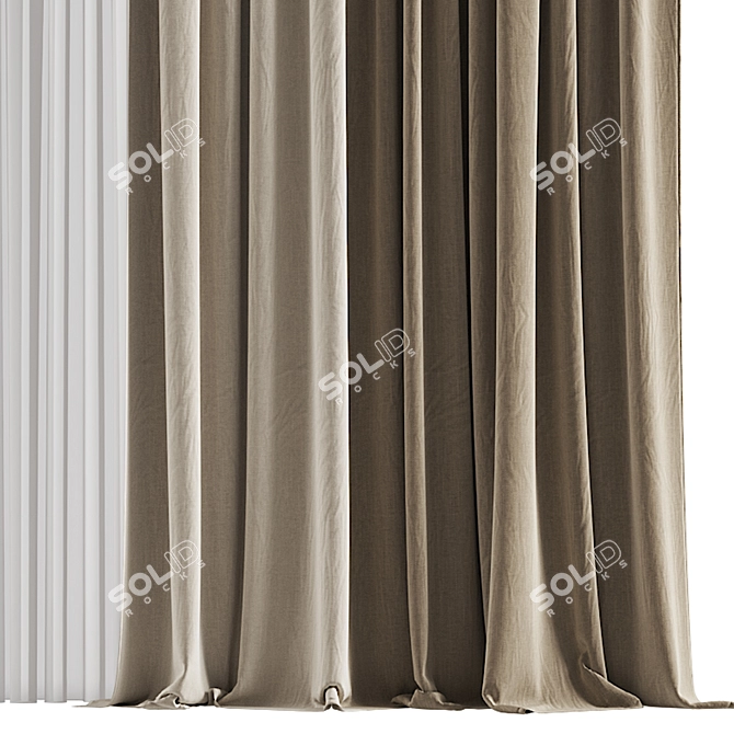 Refined Curtain Design #072 3D model image 2