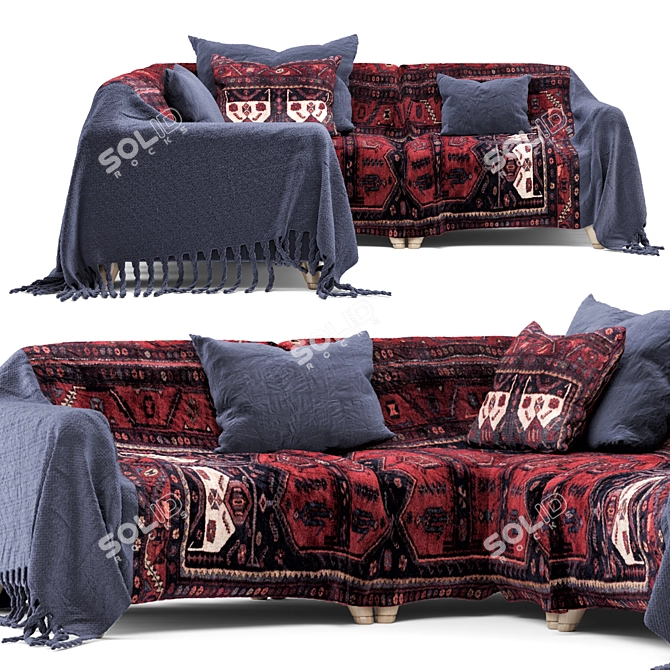 Boho Style Sofa Set 2417 3D model image 3