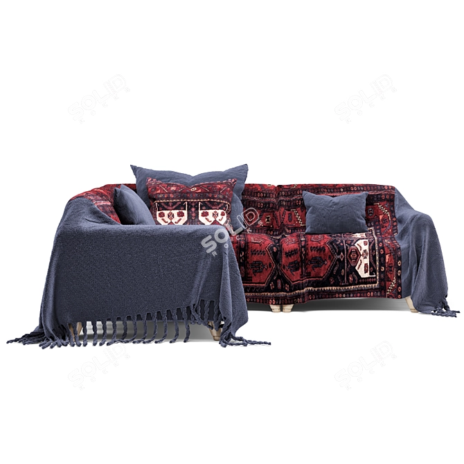 Boho Style Sofa Set 2417 3D model image 6