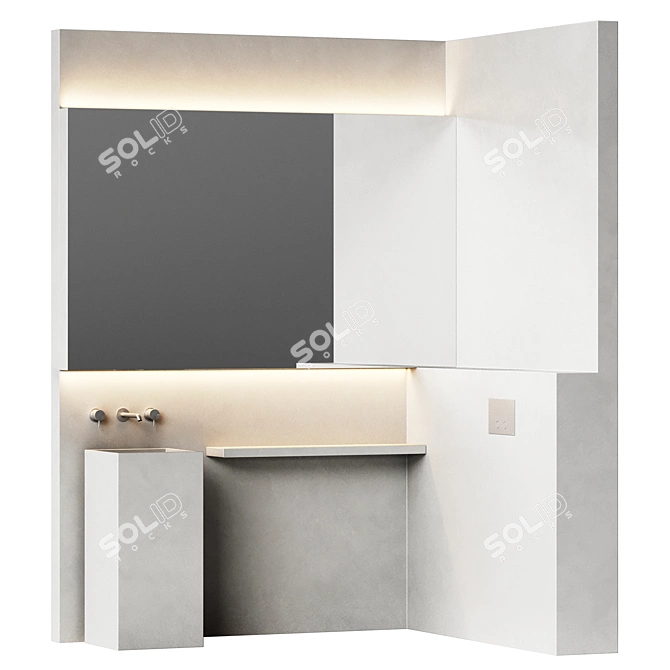 Modern Bathroom Fixtures Set - 3D Model 3D model image 1