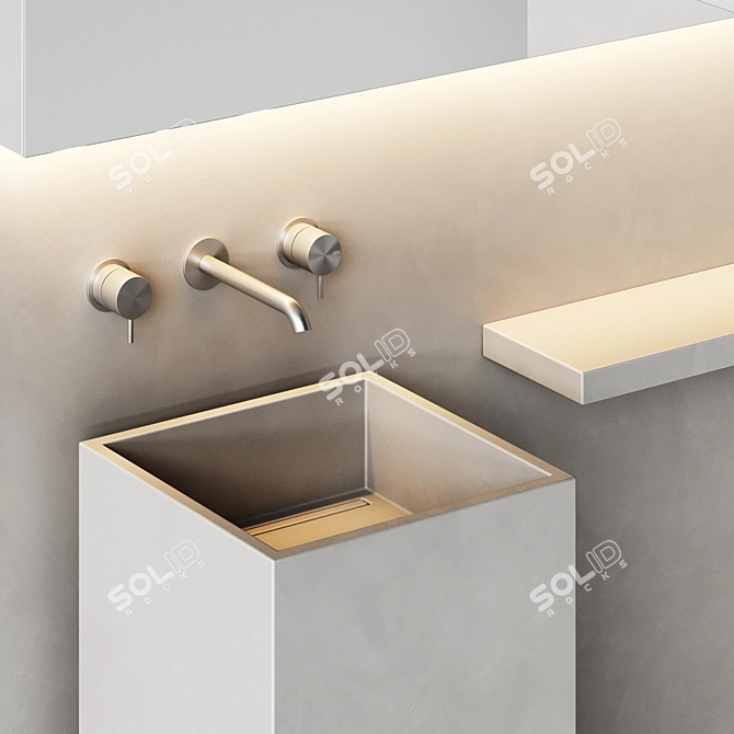 Modern Bathroom Fixtures Set - 3D Model 3D model image 2