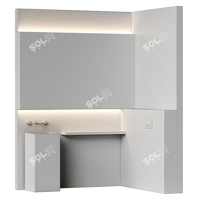 Modern Bathroom Fixtures Set - 3D Model 3D model image 4