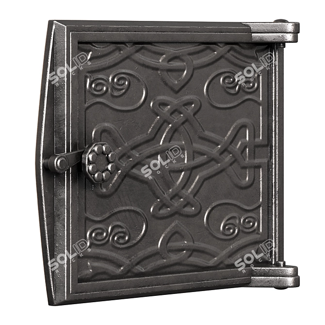 Cast Iron Stove Doors Set 3D model image 4