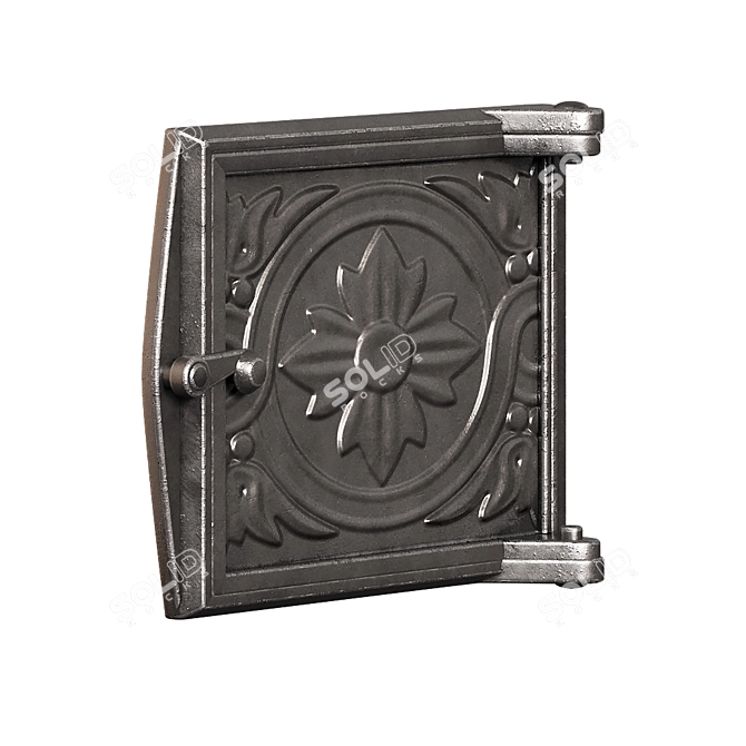 Cast Iron Stove Doors Set 3D model image 5