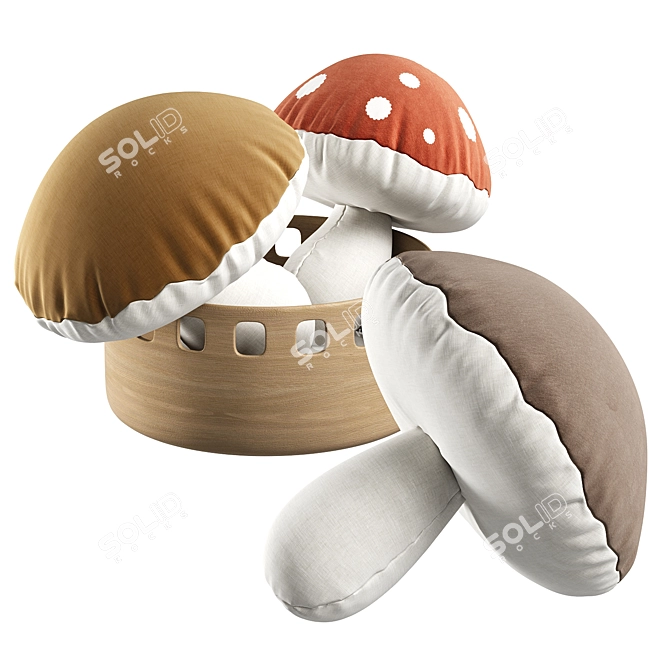 Forest Mushroom Plush Toy 3D model image 1