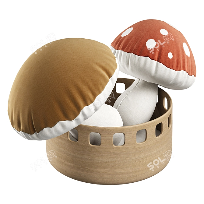 Forest Mushroom Plush Toy 3D model image 2