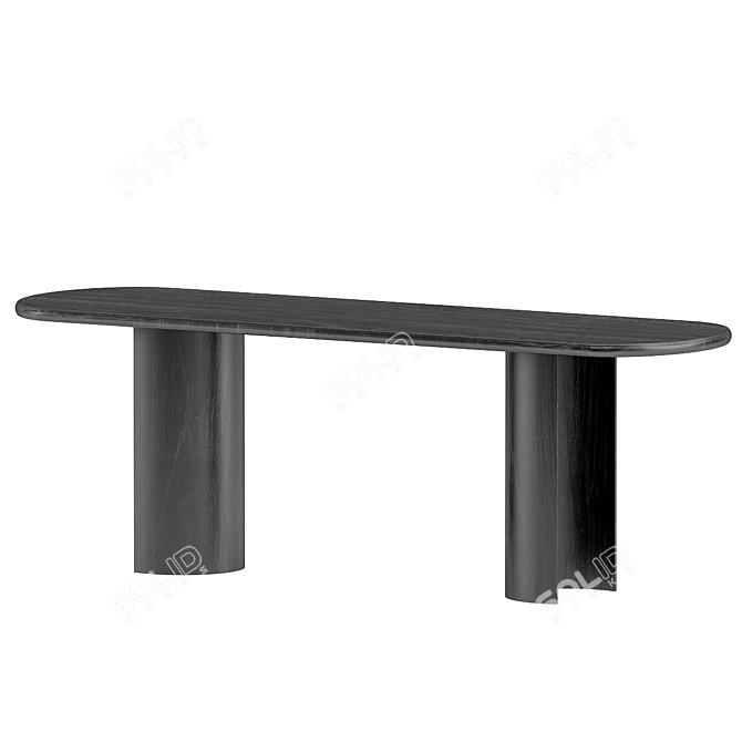 Paden Oval Dining Table Black 3D model image 1