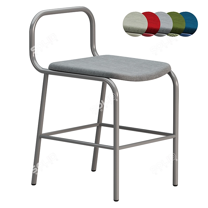 Sleek Loop Bar Stool 3D model image 1