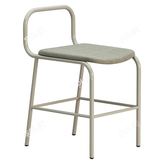 Sleek Loop Bar Stool 3D model image 2