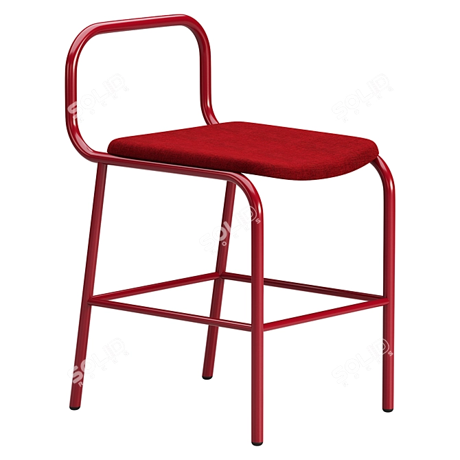 Sleek Loop Bar Stool 3D model image 3