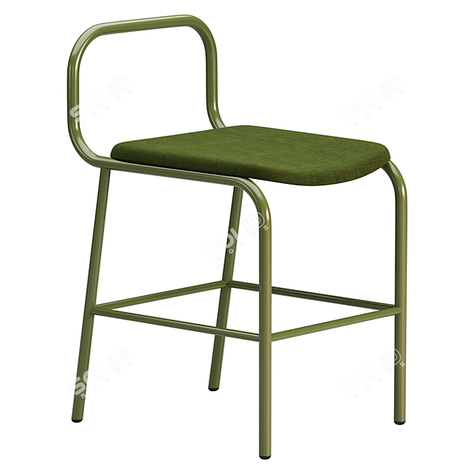 Sleek Loop Bar Stool 3D model image 4