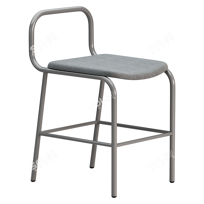 Sleek Loop Bar Stool 3D model image 6