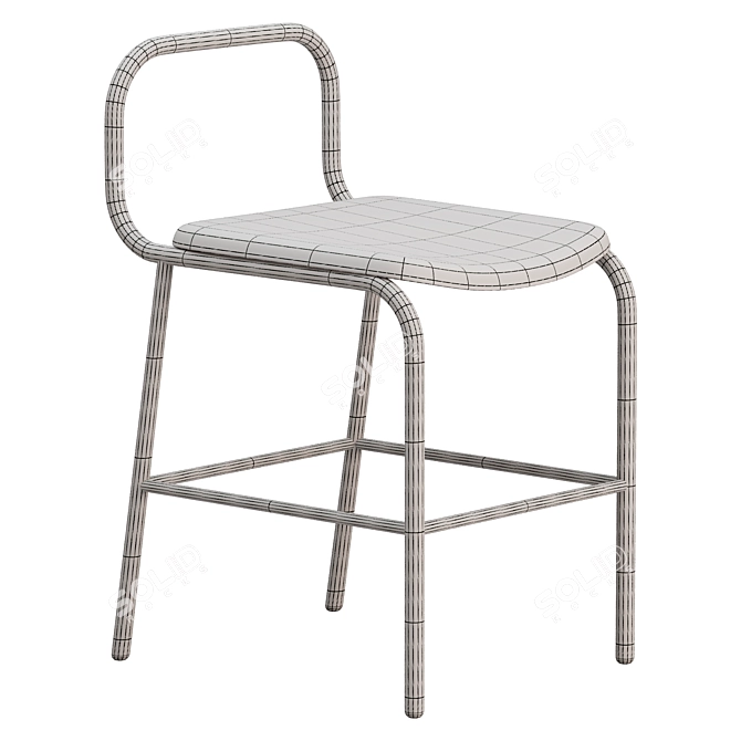 Sleek Loop Bar Stool 3D model image 7