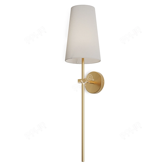 Elegant Linen Cone Wall Sconce 3D model image 3