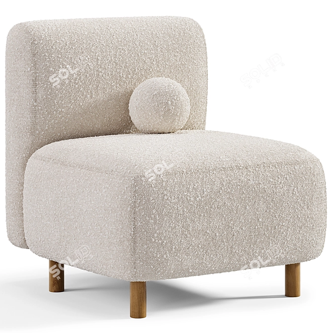 Modern Пайпел Armchair 3D Model 3D model image 4