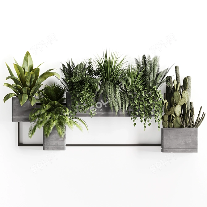 Premium Indoor Plant Shelf Set 3D model image 2