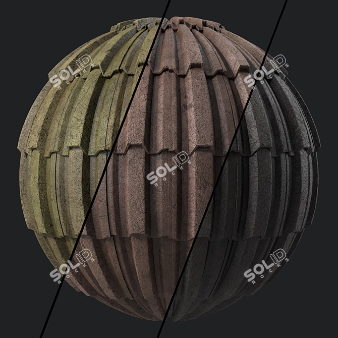 Concrete Roofing Texture 4K Seamless 3D model image 1