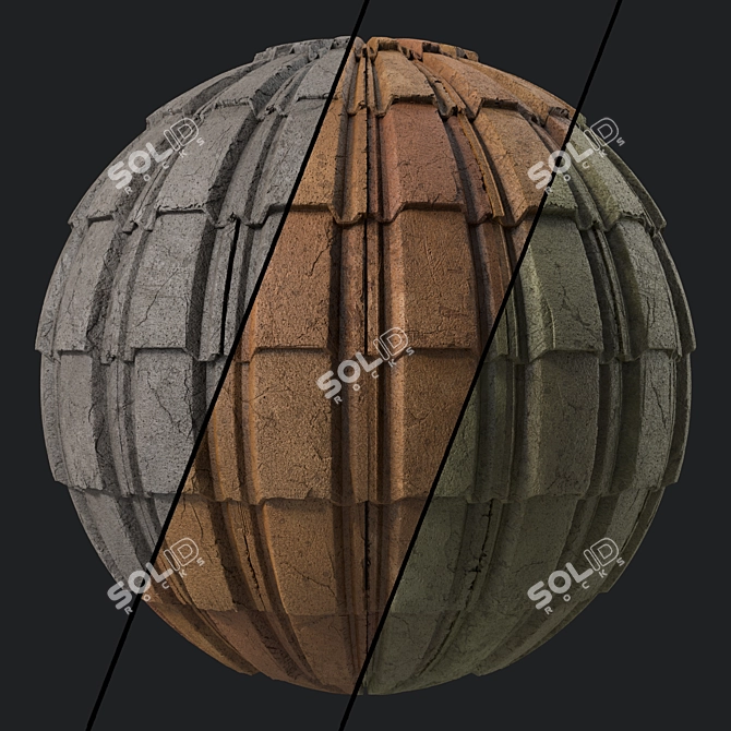 Concrete Roofing Sbsar Texture 4k 3D model image 1