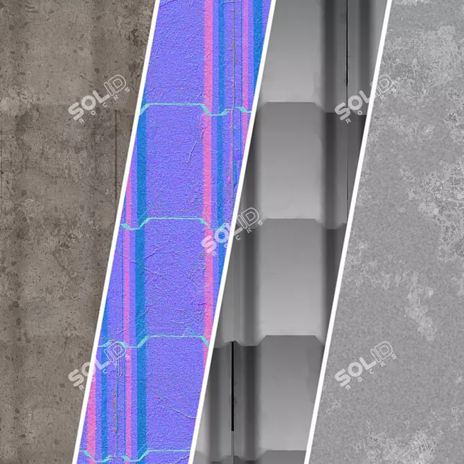 Concrete Roofing Sbsar Texture 4k 3D model image 4