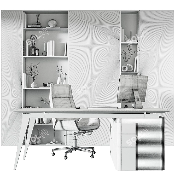 Modern Office Set14 Furniture Kit 3D model image 4