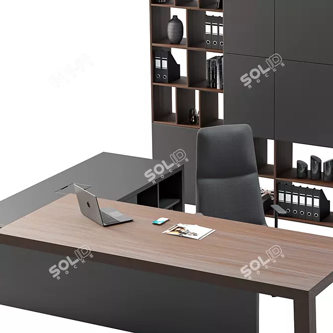 Sleek Modern Office Furniture Set 3D model image 3