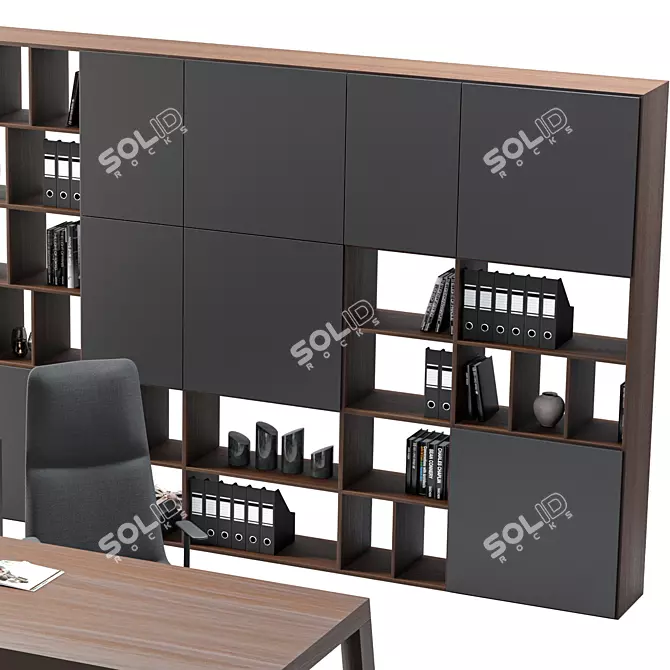 Sleek Modern Office Furniture Set 3D model image 4