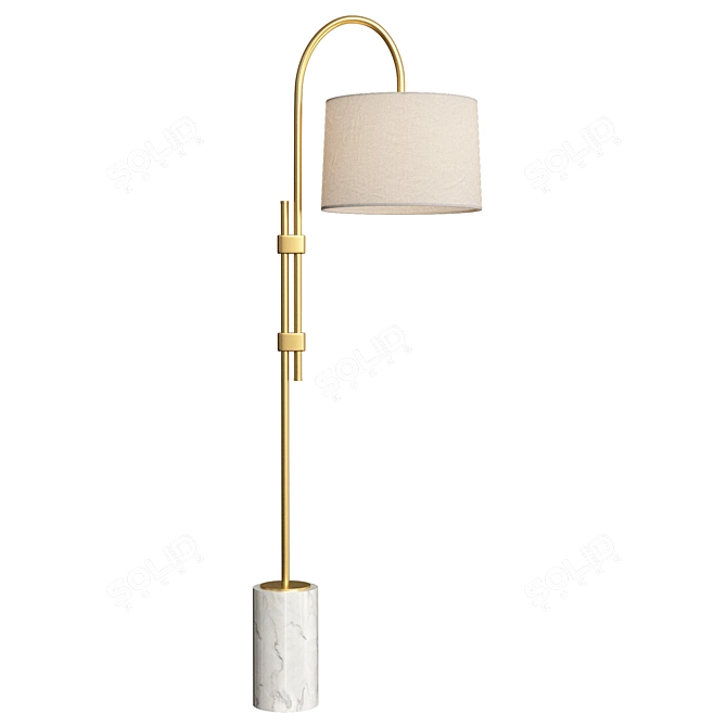 Modern Bronze Floor Lamp "Ily 3D model image 2