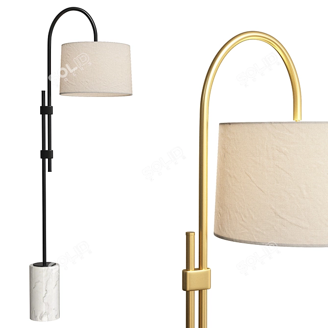 Modern Bronze Floor Lamp "Ily 3D model image 3